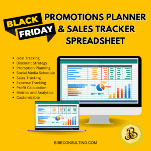Black Friday Promotions Planner & Sales Tracker Spreadsheet